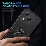 WANLONFENG til Honor 400 Lite 5G YS Series Cover Kickstand Stødsikker PC TPU Telefoncover med 2 stk. Hærdet Glasfilm
