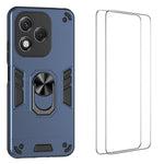 WANLONFENG til Honor 400 Lite 5G YS Series Cover Kickstand Stødsikker PC TPU Telefoncover med 2 stk. Hærdet Glasfilm