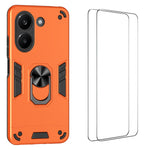 WANLONFENG for Xiaomi Redmi Turbo 5 5G / Xiaomi Poco X8 Pro 5G YS Series Case Kicktand Shockproof PC TPU Phone Cover with 2Pcs Tempered Glass Film