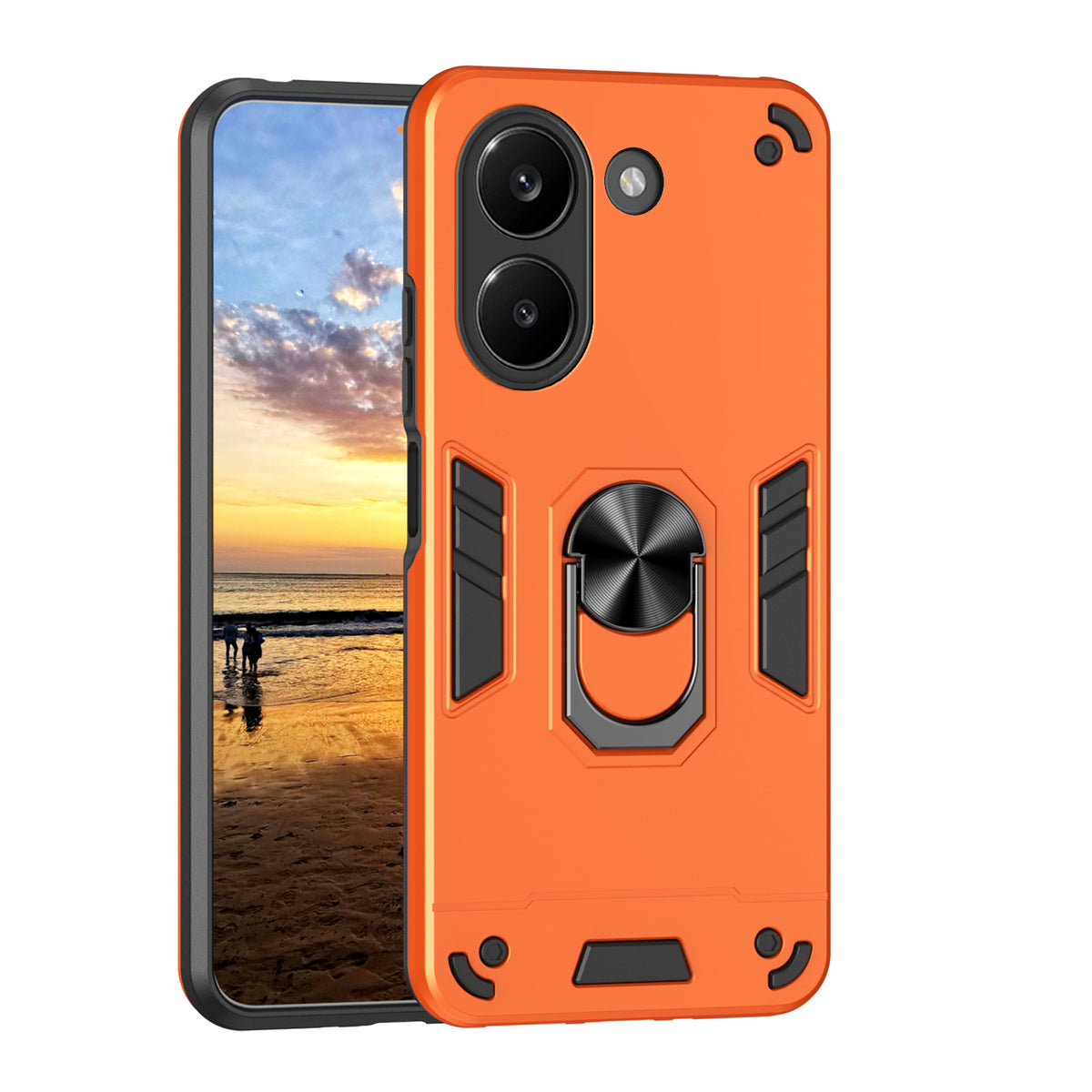 WANLONFENG for Xiaomi Redmi Turbo 5 5G / Xiaomi Poco X8 Pro 5G YS Series Case Kicktand Shockproof PC TPU Phone Cover with 2Pcs Tempered Glass Film