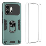WANLONFENG för Honor 600 5G YS-seriens skal, stötsäkert PC TPU-mobilskal med 2 st. härdat glasfilm