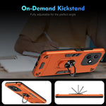 WANLONFENG for Honor X8d 4G YS Series Case Kickstand Shockproof PC TPU Phone Cover with 2Pcs Tempered Glass Film