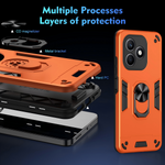 WANLONFENG for Honor X8d 4G YS Series Case Kickstand Shockproof PC TPU Phone Cover with 2Pcs Tempered Glass Film