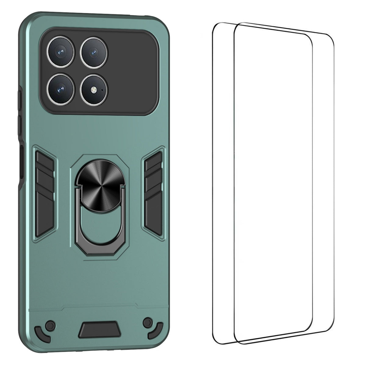 WANLONFENG för Xiaomi Poco F8 Pro 5G / Xiaomi Redmi K90 5G YS-seriens skal, stötsäkert PC TPU-mobilskal med 2 st. härdat glasfilm