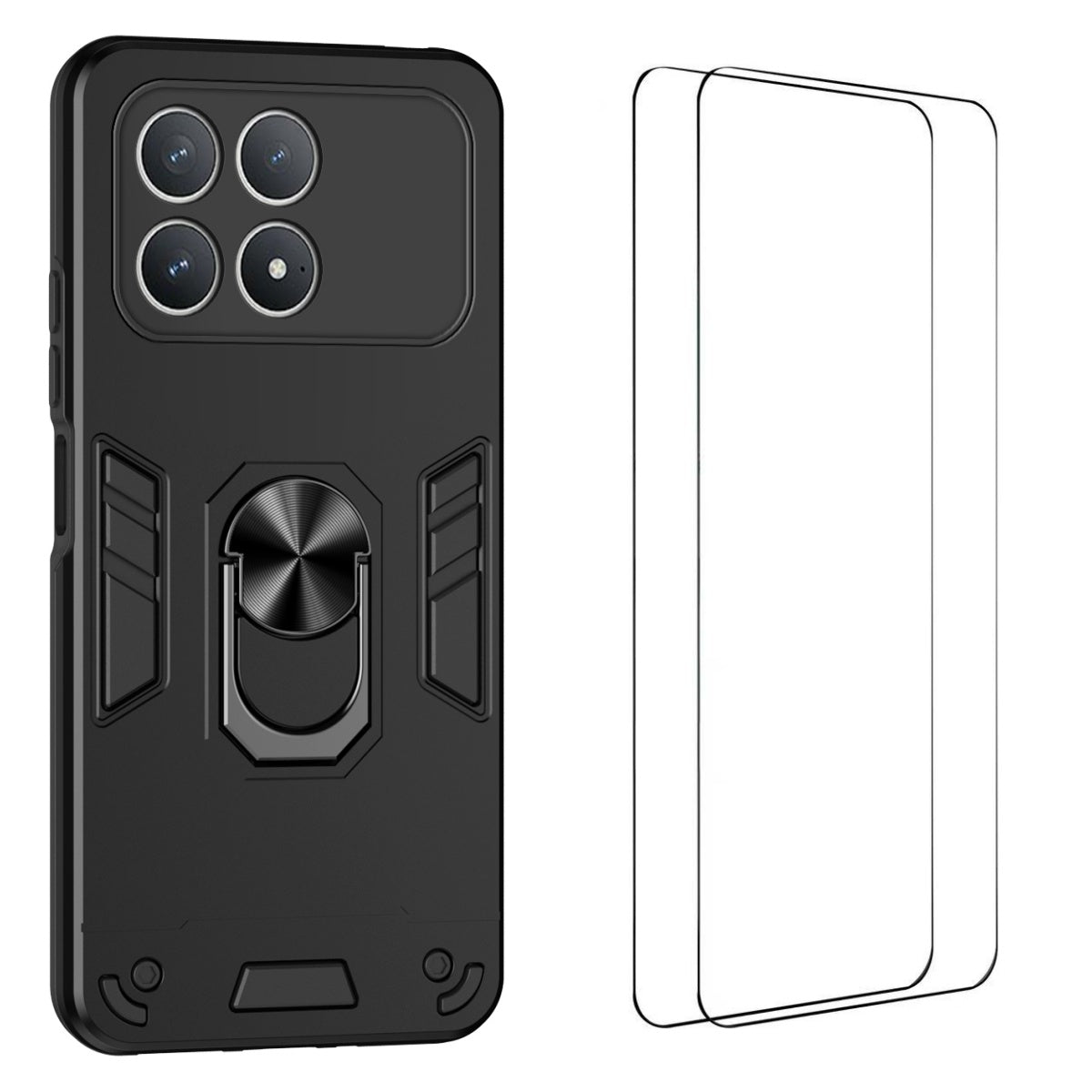 WANLONFENG för Xiaomi Poco F8 Pro 5G / Xiaomi Redmi K90 5G YS-seriens skal, stötsäkert PC TPU-mobilskal med 2 st. härdat glasfilm