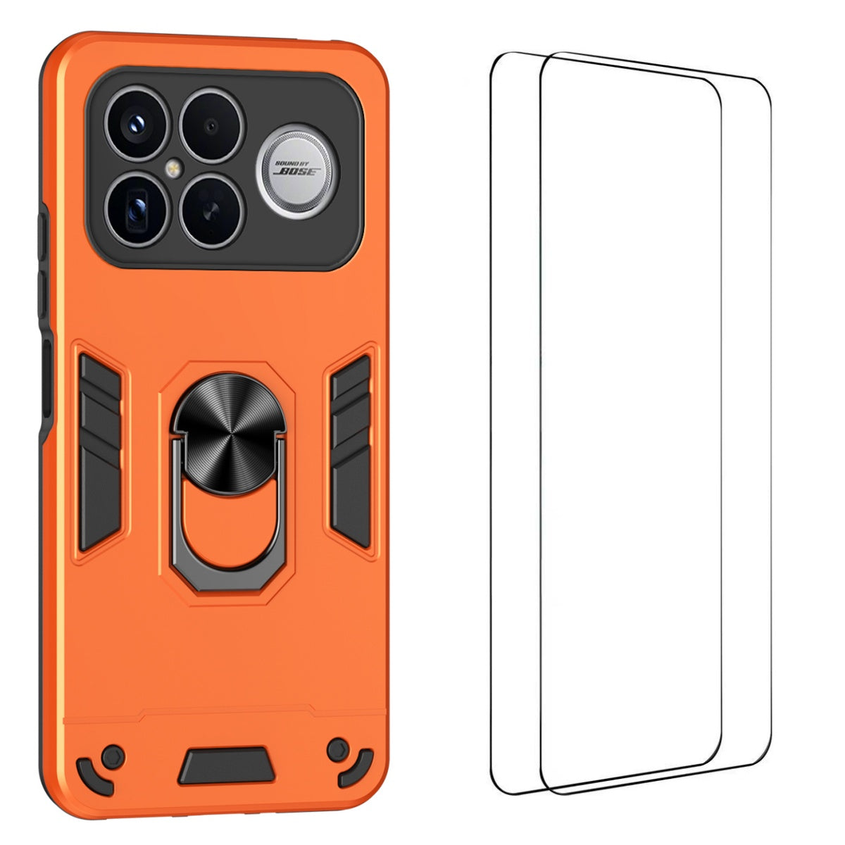 WANLONFENG for Xiaomi Poco F8 Ultra / Xiaomi Redmi K90 Pro Max 5G YS Series Case Kicktand Shockproof PC TPU Phone Cover with 2Pcs Tempered Glass Film