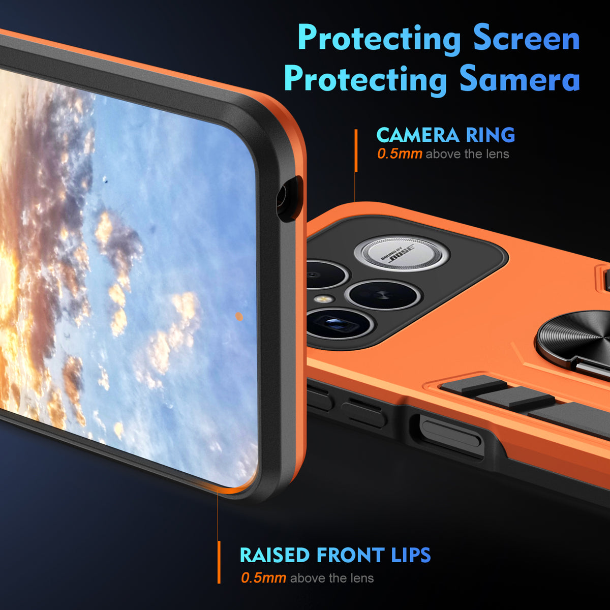 WANLONFENG for Xiaomi Poco F8 Ultra / Xiaomi Redmi K90 Pro Max 5G YS Series Case Kicktand Shockproof PC TPU Phone Cover with 2Pcs Tempered Glass Film