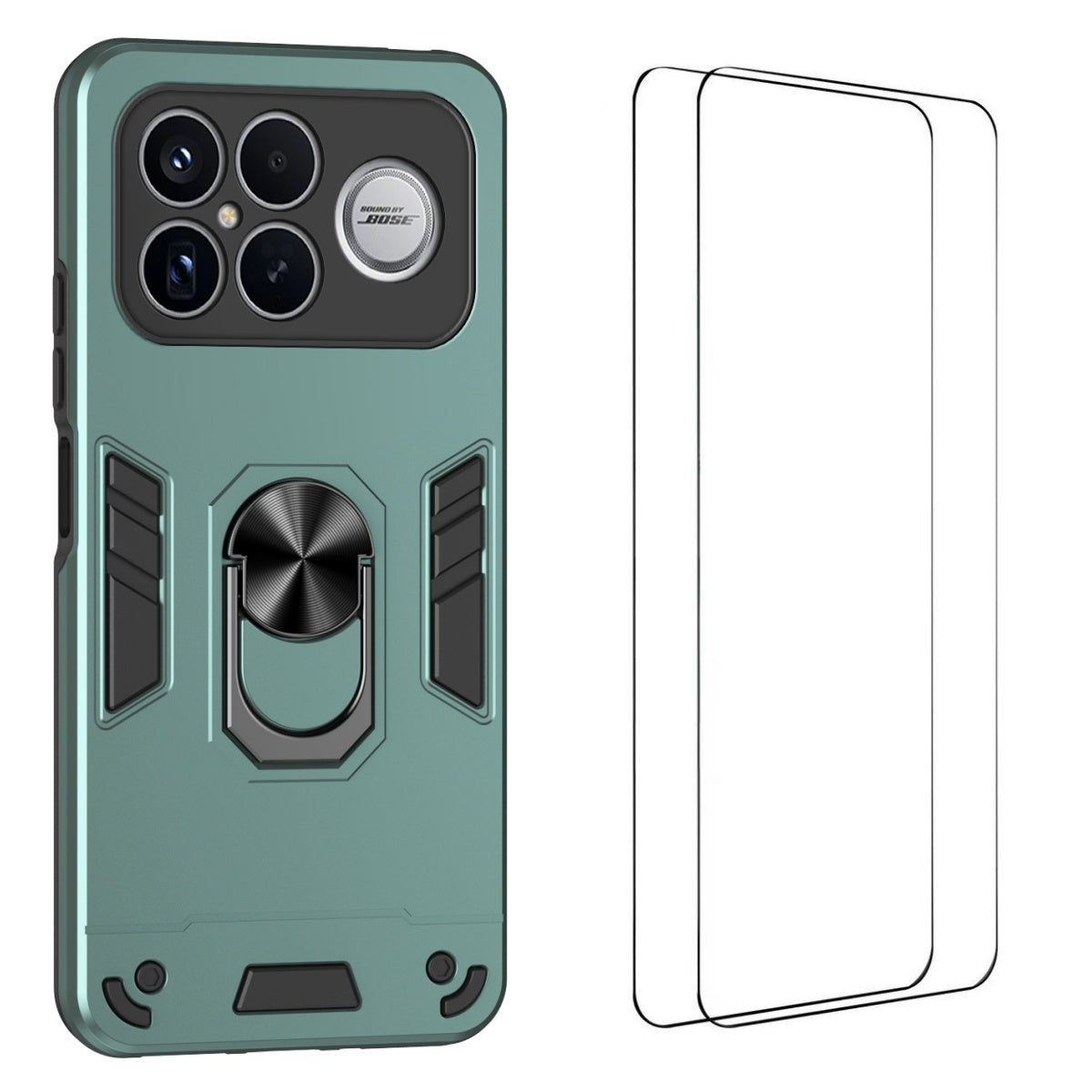 WANLONFENG for Xiaomi Poco F8 Ultra / Xiaomi Redmi K90 Pro Max 5G YS Series Case Kicktand Shockproof PC TPU Phone Cover with 2Pcs Tempered Glass Film