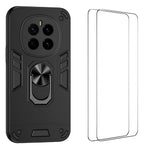 WANLONFENG for Honor Magic7 5G YS Series Case Kicktand Shockproof PC TPU Phone Cover with 2Pcs Tempered Glass Film