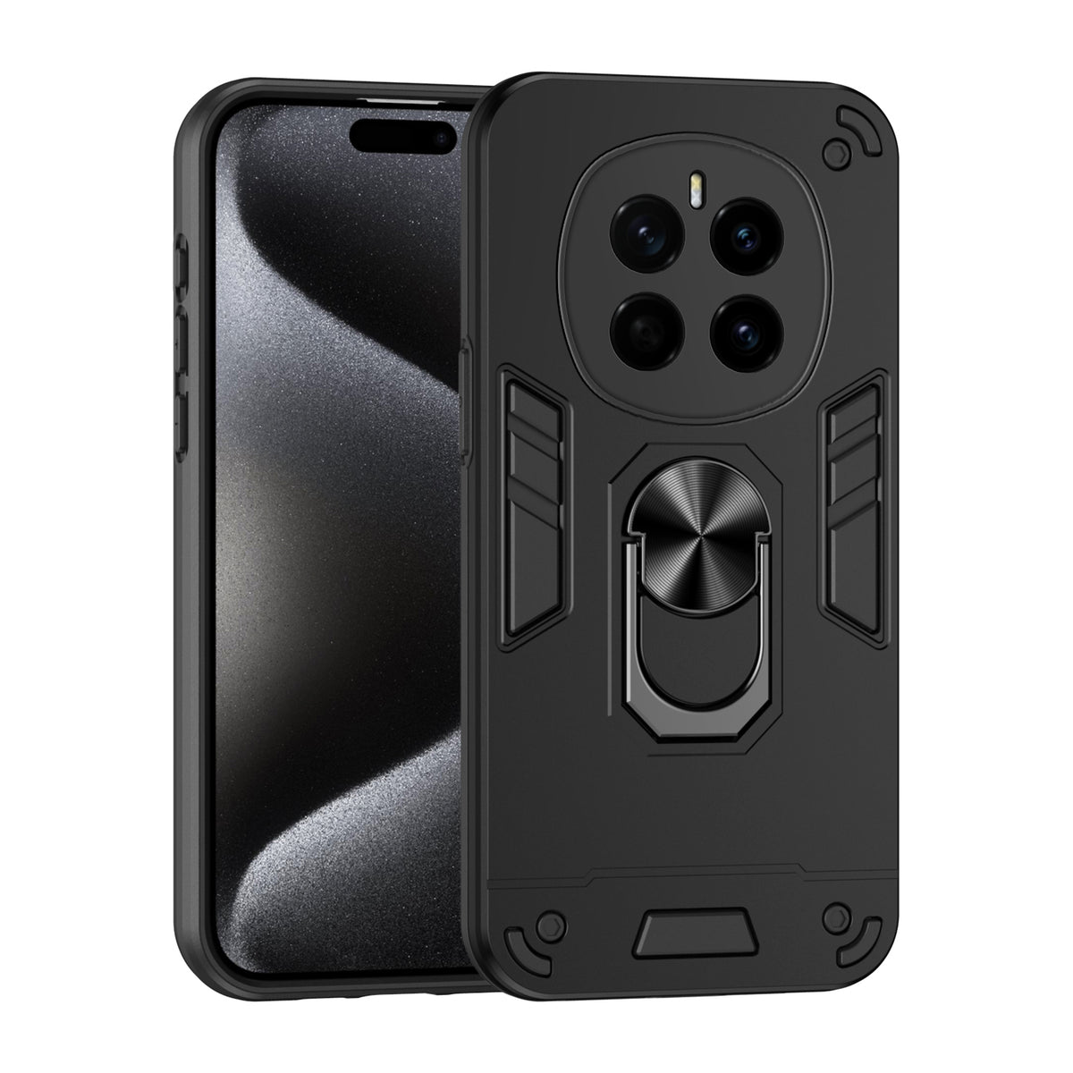 WANLONFENG for Honor Magic7 5G YS Series Case Kicktand Shockproof PC TPU Phone Cover with 2Pcs Tempered Glass Film