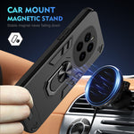 WANLONFENG for Honor Magic7 5G YS Series Case Kicktand Shockproof PC TPU Phone Cover with 2Pcs Tempered Glass Film