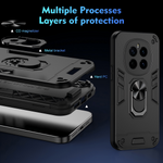 WANLONFENG for Honor Magic7 5G YS Series Case Kicktand Shockproof PC TPU Phone Cover with 2Pcs Tempered Glass Film