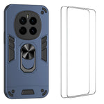 WANLONFENG for Honor Magic7 5G YS Series Case Kicktand Shockproof PC TPU Phone Cover with 2Pcs Tempered Glass Film