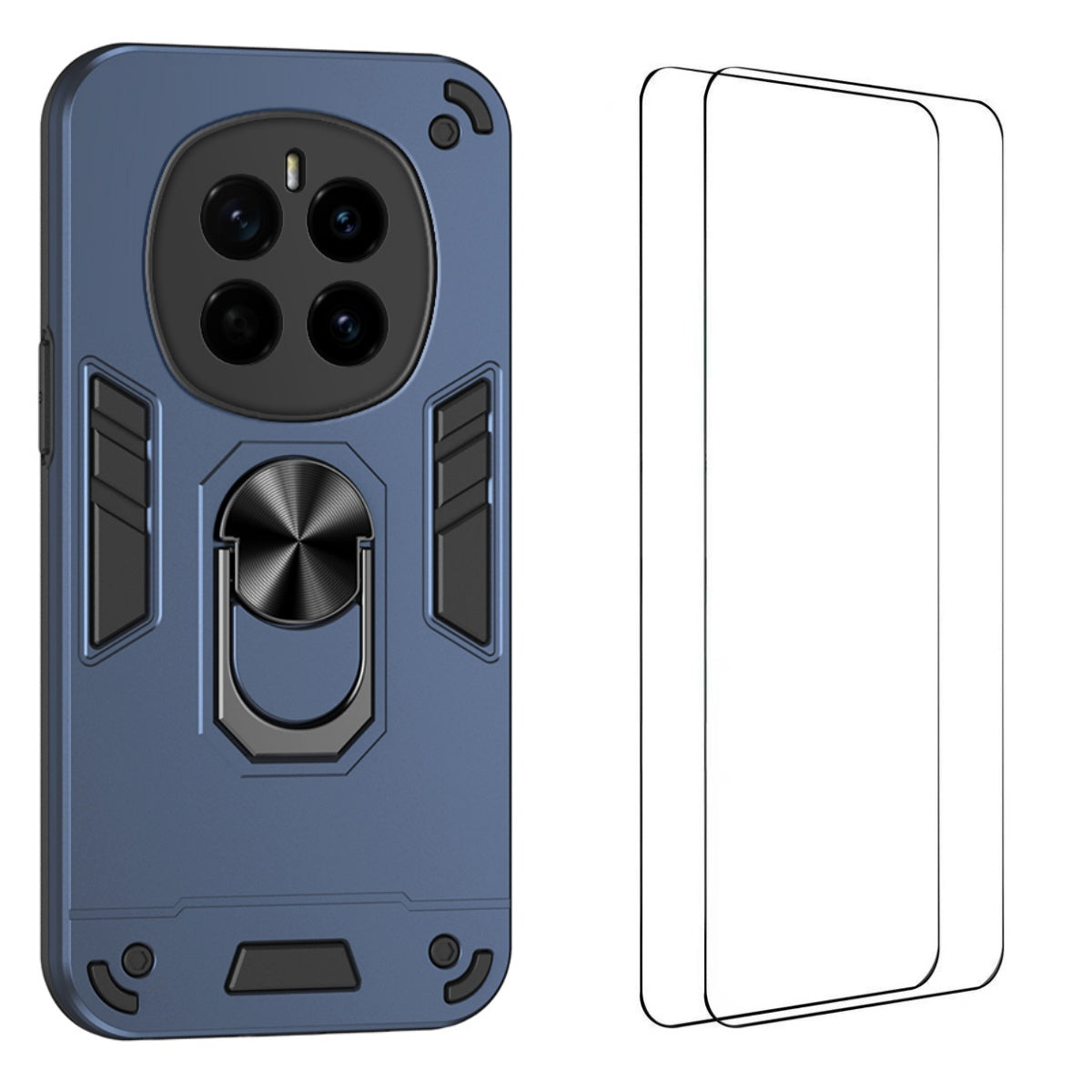 WANLONFENG for Honor Magic7 5G YS Series Case Kicktand Shockproof PC TPU Phone Cover with 2Pcs Tempered Glass Film