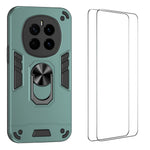 WANLONFENG for Honor Magic7 5G YS Series Case Kicktand Shockproof PC TPU Phone Cover with 2Pcs Tempered Glass Film