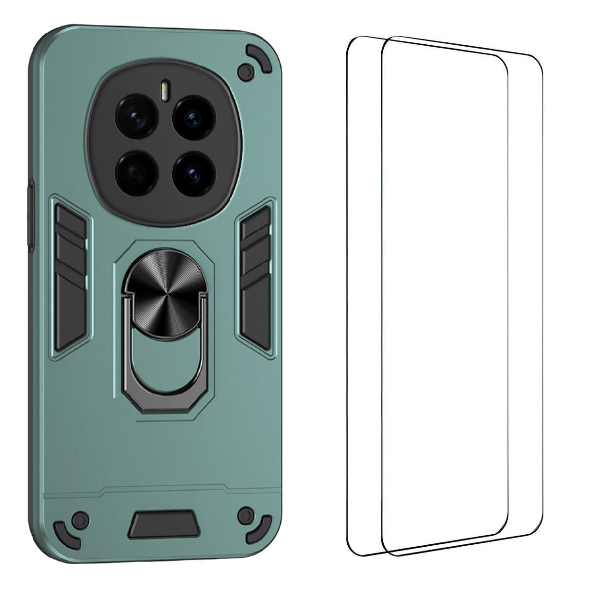 WANLONFENG for Honor Magic7 5G YS Series Case Kicktand Shockproof PC TPU Phone Cover with 2Pcs Tempered Glass Film