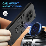 WANLONFENG for Honor Magic7 Pro 5G YS Series Case Kicktand Shockproof PC TPU Phone Cover with 2Pcs Tempered Glass Film