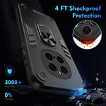 WANLONFENG for Honor Magic7 Pro 5G YS Series Case Kicktand Shockproof PC TPU Phone Cover with 2Pcs Tempered Glass Film