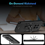 WANLONFENG for Honor Magic7 Pro 5G YS Series Case Kicktand Shockproof PC TPU Phone Cover with 2Pcs Tempered Glass Film