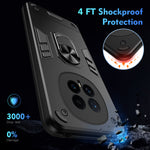 WANLONFENG for Honor Magic8 5G YS Series Case Kicktand Shockproof PC TPU Phone Cover with 2Pcs Tempered Glass Film