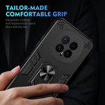 WANLONFENG for Honor Magic8 5G YS Series Case Kicktand Shockproof PC TPU Phone Cover with 2Pcs Tempered Glass Film