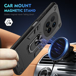 WANLONFENG for Honor Magic8 Pro 5G YS Series Case Kicktand Shockproof PC TPU Phone Cover with 2Pcs Tempered Glass Film