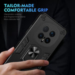 WANLONFENG for Honor Magic8 Pro 5G YS Series Case Kicktand Shockproof PC TPU Phone Cover with 2Pcs Tempered Glass Film