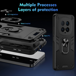 WANLONFENG for Honor Magic8 Pro 5G YS Series Case Kicktand Shockproof PC TPU Phone Cover with 2Pcs Tempered Glass Film