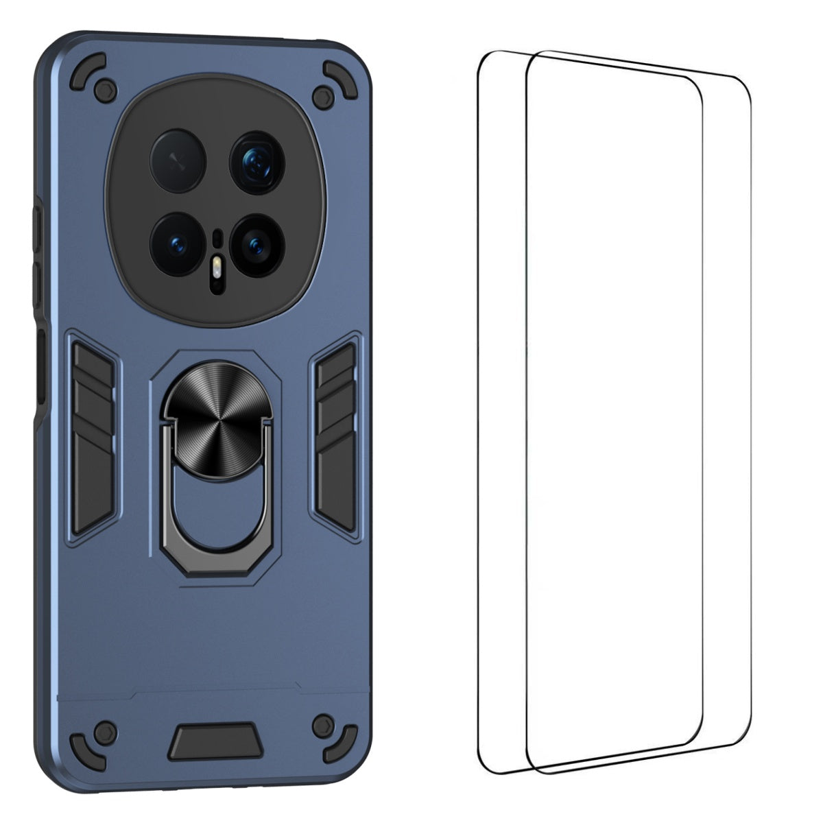 WANLONFENG for Honor Magic8 Pro 5G YS Series Case Kicktand Shockproof PC TPU Phone Cover with 2Pcs Tempered Glass Film