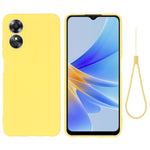 For Oppo A17 4G / A17k 4G Non-slip Liquid Silicone Phone Case Shockproof Back Cover with Strap