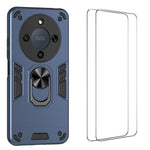 WANLONFENG YS-serieetui til Honor X70 5G / Honor X9d 5G / Honor Magic8 Lite 5G, stødsikkert PC- og TPU-mobilcover med 2 hærdede glasbeskyttere