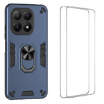 WANLONFENG för Xiaomi 15T YS-seriens skal, stötsäkert PC TPU-mobilskal med 2 st. härdat glasfilm