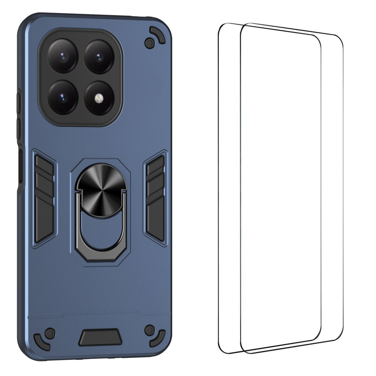 WANLONFENG för Xiaomi 15T YS-seriens skal, stötsäkert PC TPU-mobilskal med 2 st. härdat glasfilm