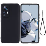 Protective Phone Case for Xiaomi 12T Pro 5G, Lightweight Anti-Scratch Liquid Silicone Back Cover with Strap