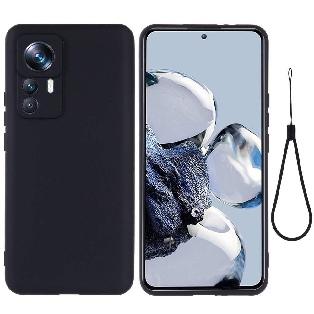 Protective Phone Case for Xiaomi 12T Pro 5G, Lightweight Anti-Scratch Liquid Silicone Back Cover with Strap