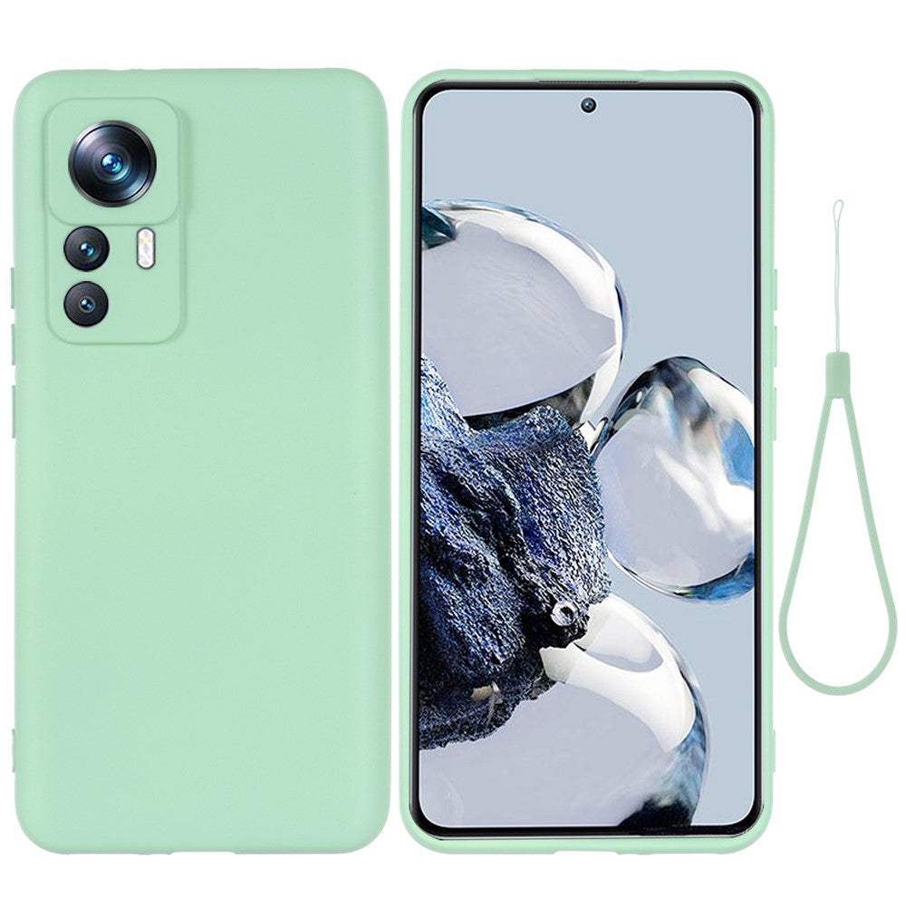 Protective Phone Case for Xiaomi 12T Pro 5G, Lightweight Anti-Scratch Liquid Silicone Back Cover with Strap