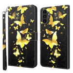 Samsung Galaxy A54 5G PU-läder 3D-mönstertryck mobilskal Fullt skyddande vikbart mobilskal stativ plånbok med rem