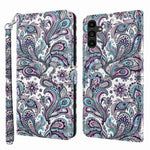 Samsung Galaxy A54 5G PU-läder 3D-mönstertryck mobilskal Fullt skyddande vikbart mobilskal stativ plånbok med rem