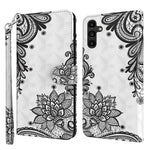 Samsung Galaxy A54 5G PU-läder 3D-mönstertryck mobilskal Fullt skyddande vikbart mobilskal stativ plånbok med rem