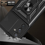 Ringholder Kickstand Telefoncover til Samsung Galaxy A54 5G, PC + TPU Dropproof Cover med Skydbart Kamerabeskyttelse