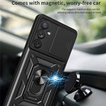 Ringholder Kickstand Telefoncover til Samsung Galaxy A54 5G, PC + TPU Dropproof Cover med Skydbart Kamerabeskyttelse