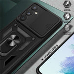 Ringholder Kickstand Telefoncover til Samsung Galaxy A54 5G, PC + TPU Dropproof Cover med Skydbart Kamerabeskyttelse