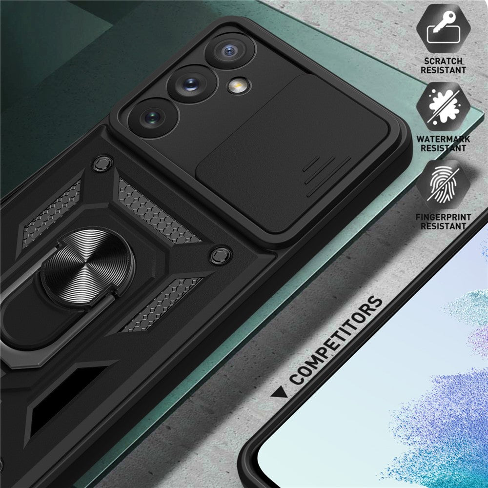 Ringholder Kickstand Telefoncover til Samsung Galaxy A54 5G, PC + TPU Dropproof Cover med Skydbart Kamerabeskyttelse