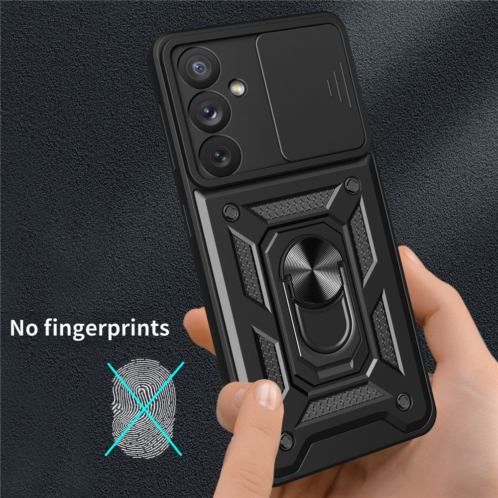 Ringholder Kickstand Telefoncover til Samsung Galaxy A54 5G, PC + TPU Dropproof Cover med Skydbart Kamerabeskyttelse