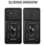 Ringholder Kickstand Telefoncover til Samsung Galaxy A54 5G, PC + TPU Dropproof Cover med Skydbart Kamerabeskyttelse