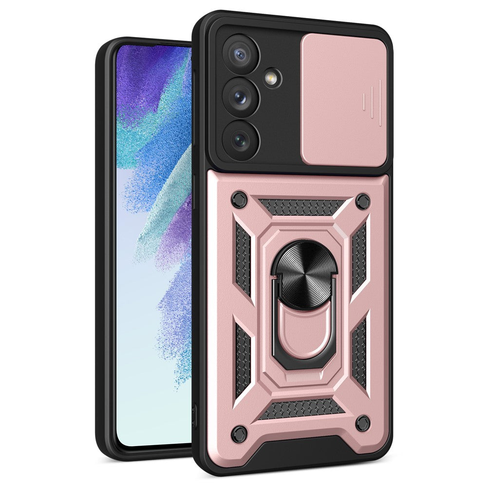 Ringholder Kickstand Telefoncover til Samsung Galaxy A54 5G, PC + TPU Dropproof Cover med Skydbart Kamerabeskyttelse