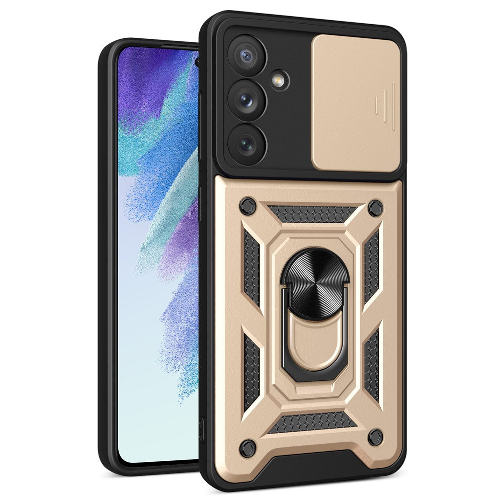 Ringholder Kickstand Telefoncover til Samsung Galaxy A54 5G, PC + TPU Dropproof Cover med Skydbart Kamerabeskyttelse