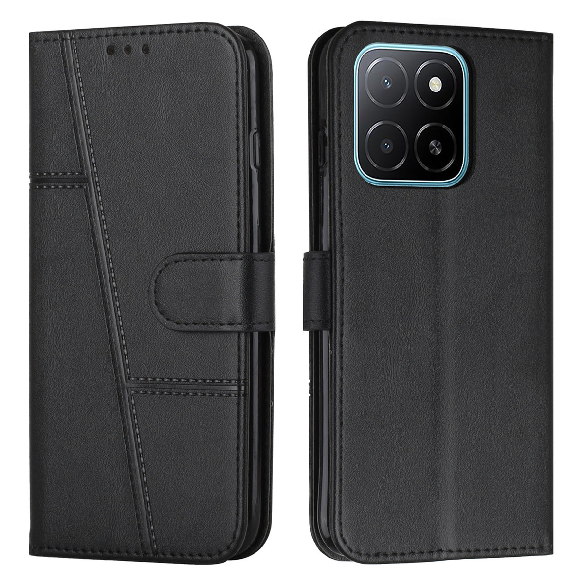 For Honor 600 Smart 5G / X7e Plus 5G Leather Phone Case  Foldable Stand Wallet Flip Cover with Strap