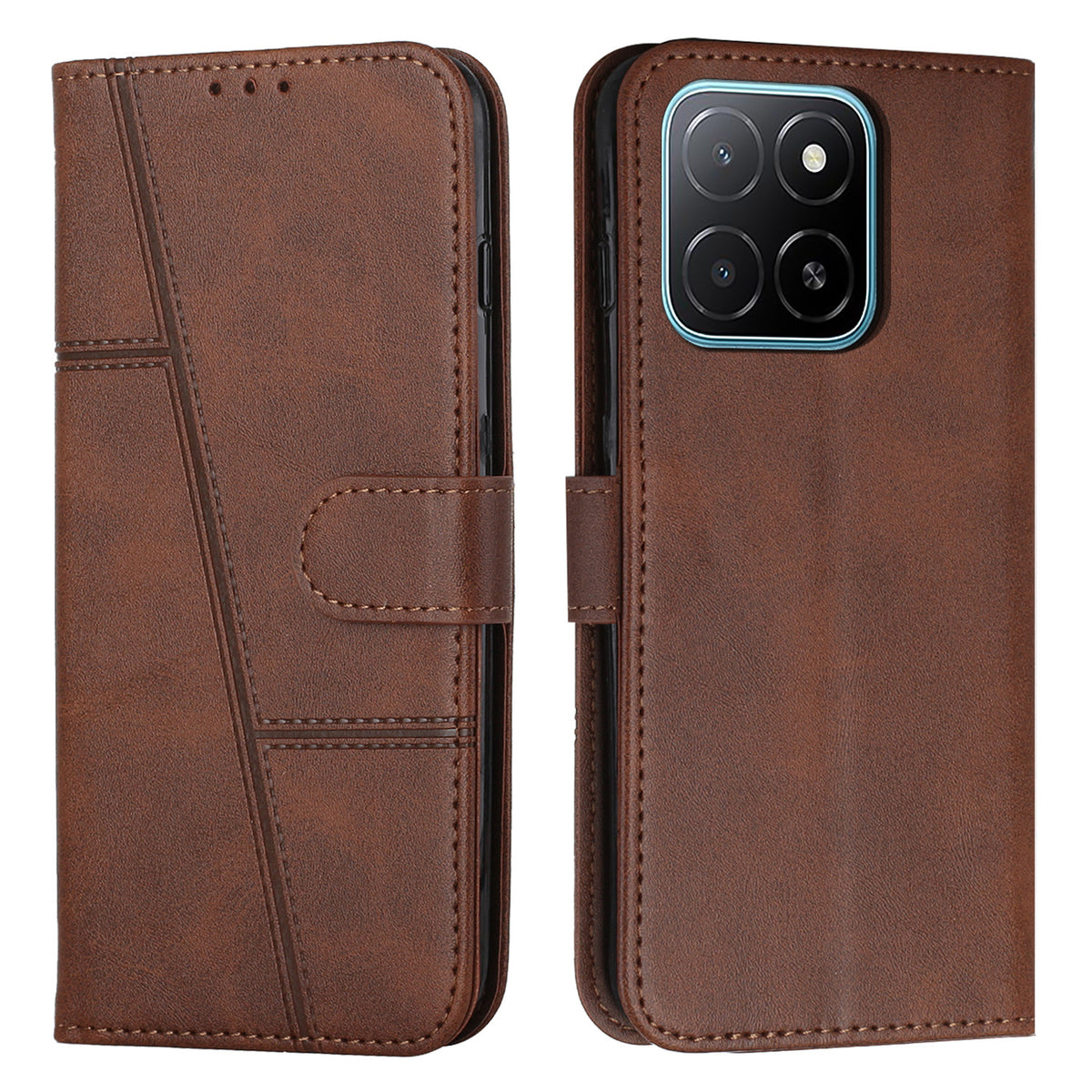 For Honor 600 Smart 5G / X7e Plus 5G Leather Phone Case  Foldable Stand Wallet Flip Cover with Strap