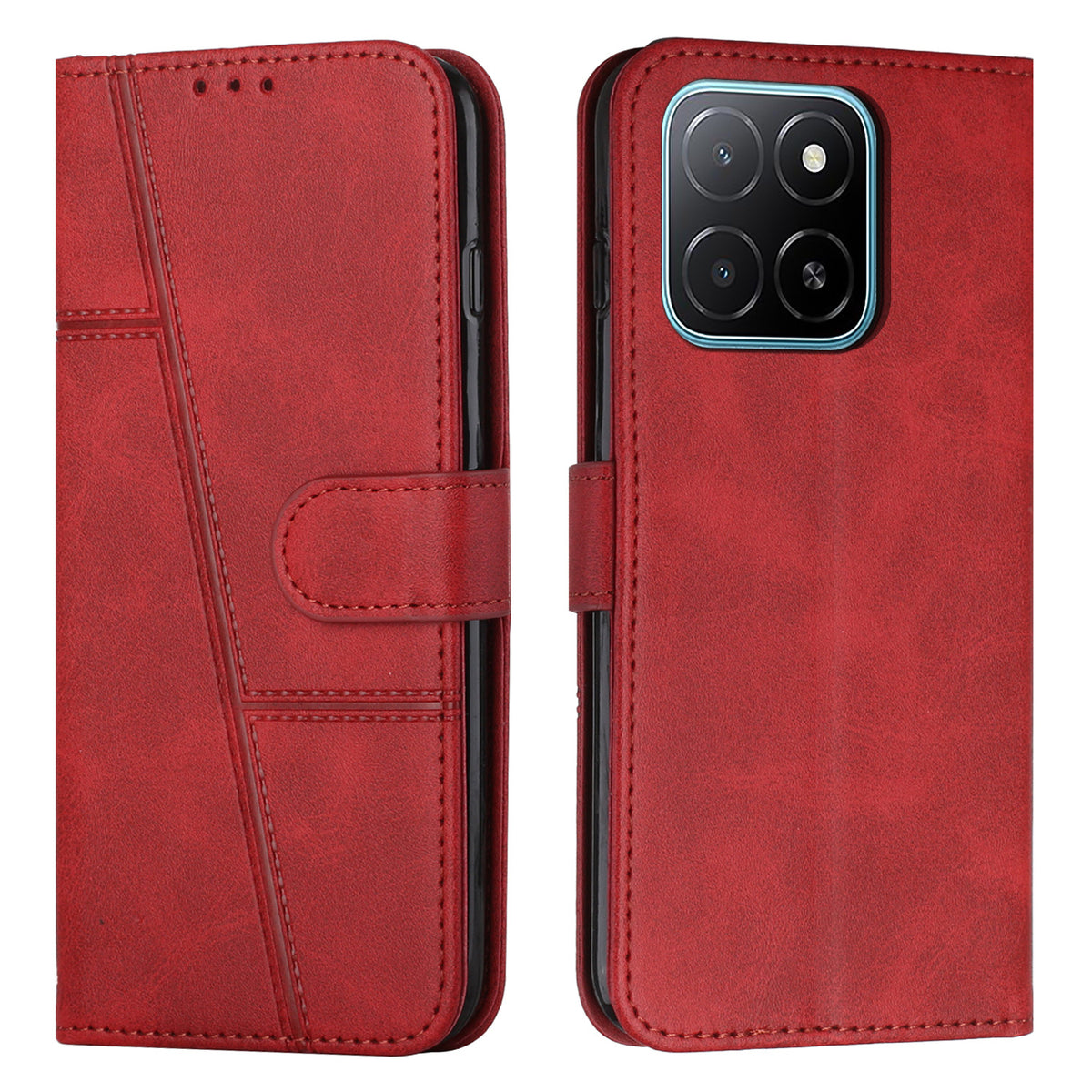 For Honor 600 Smart 5G / X7e Plus 5G Leather Phone Case  Foldable Stand Wallet Flip Cover with Strap